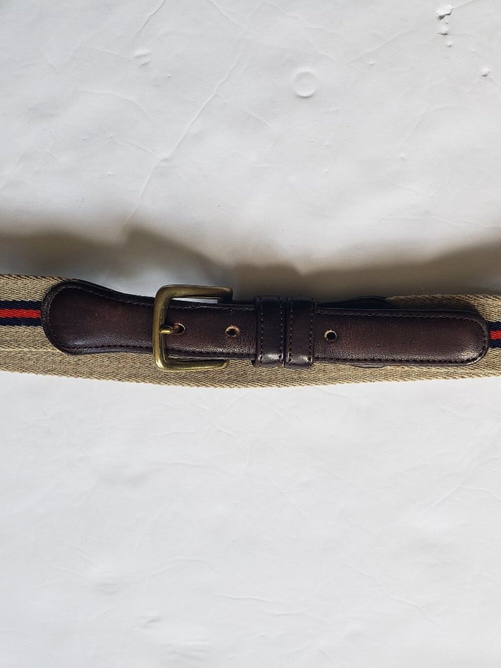 Coach Vintage Preppy Equestrian Wool Surcingle Leather Tabs Belt